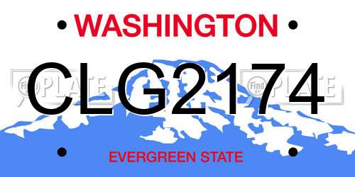 CLG2174 Washington License Plate