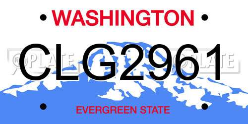 CLG2961 Washington License Plate