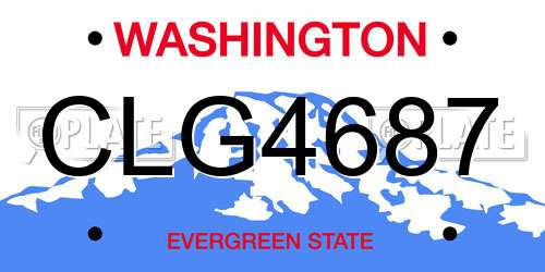 CLG4687 Washington License Plate
