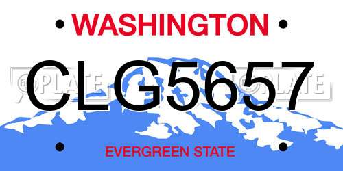 CLG5657 Washington License Plate