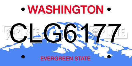 CLG6177 Washington License Plate