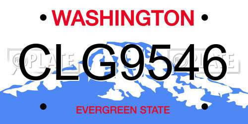 CLG9546 Washington License Plate