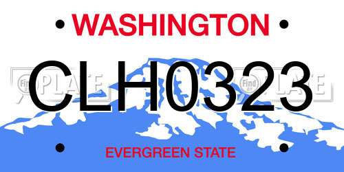 CLH0323 Washington License Plate