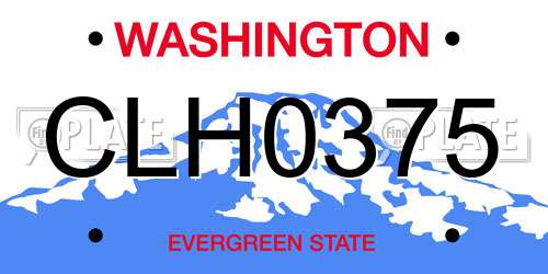 CLH0375 Washington License Plate