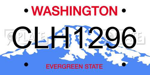 CLH1296 Washington License Plate