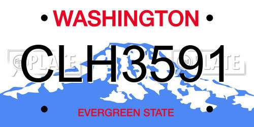 CLH3591 Washington License Plate
