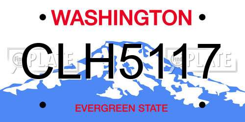 CLH5117 Washington License Plate