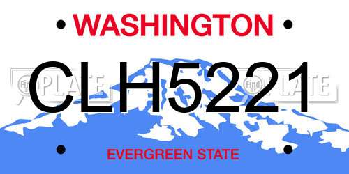 CLH5221 Washington License Plate