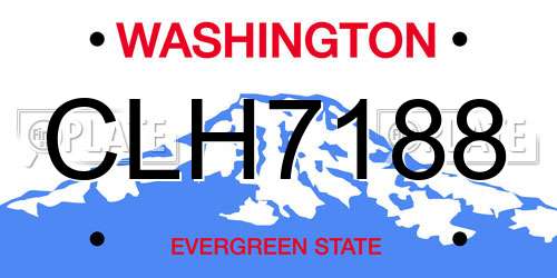 CLH7188 Washington License Plate