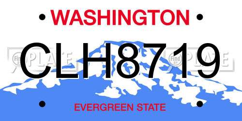 CLH8719 Washington License Plate