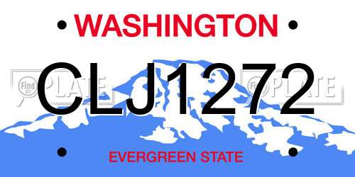 CLJ1272 Washington License Plate
