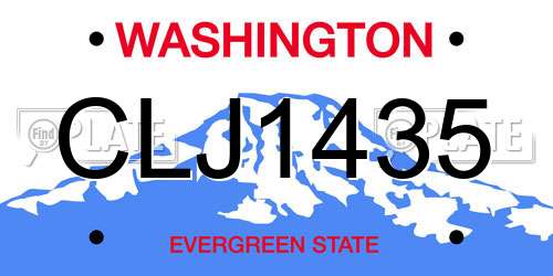 CLJ1435 Washington License Plate