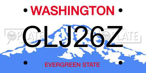 CLJ26Z Washington License Plate