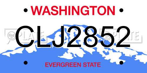 CLJ2852 Washington License Plate