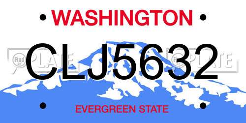 CLJ5632 Washington License Plate