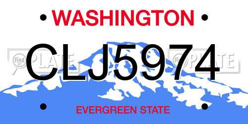 CLJ5974 Washington License Plate