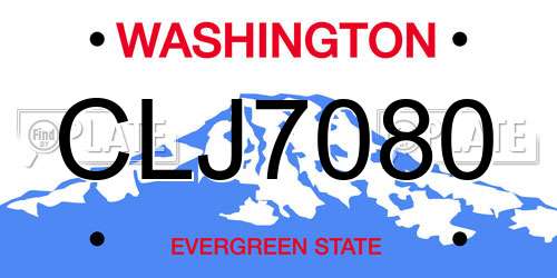 CLJ7080 Washington License Plate