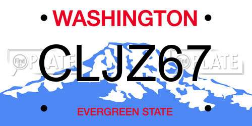 CLJZ67 Washington License Plate