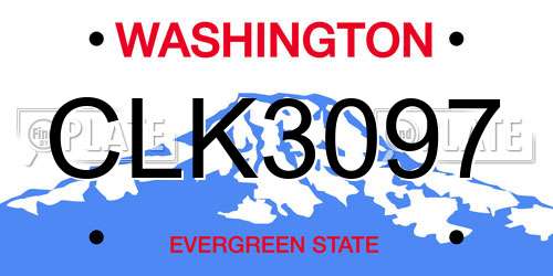 CLK3097 Washington License Plate