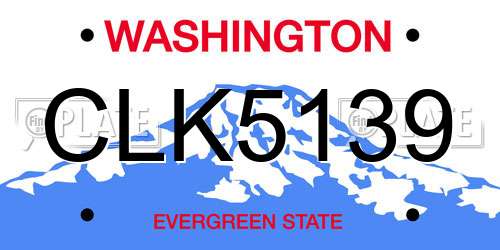 CLK5139 Washington License Plate