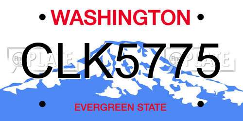 CLK5775 Washington License Plate