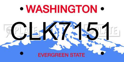 CLK7151 Washington License Plate