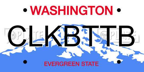 CLKBTTB Washington License Plate