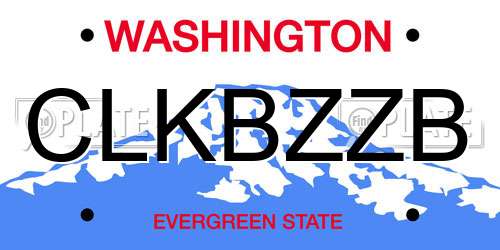 CLKBZZB Washington License Plate