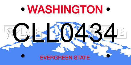 CLL0434 Washington License Plate