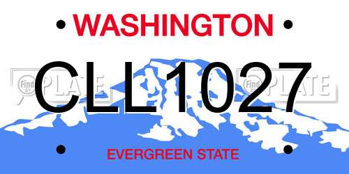 CLL1027 Washington License Plate