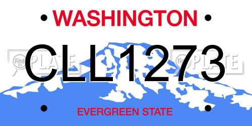CLL1273 Washington License Plate