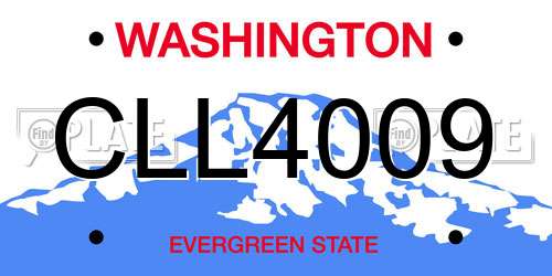CLL4009 Washington License Plate