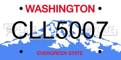CLL5007 Washington License Plate