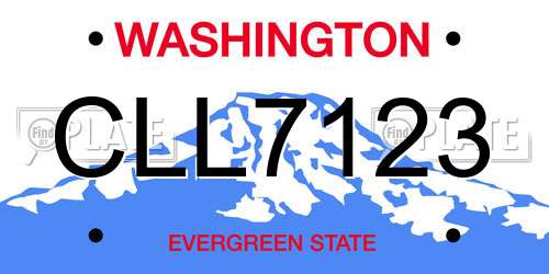 CLL7123 Washington License Plate