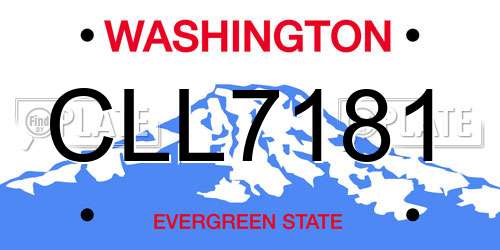 CLL7181 Washington License Plate