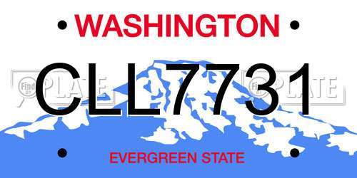 CLL7731 Washington License Plate