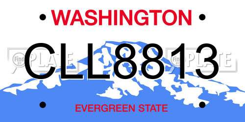 CLL8813 Washington License Plate