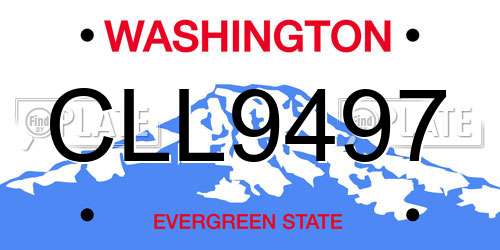 CLL9497 Washington License Plate
