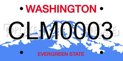 CLM0003 Washington License Plate