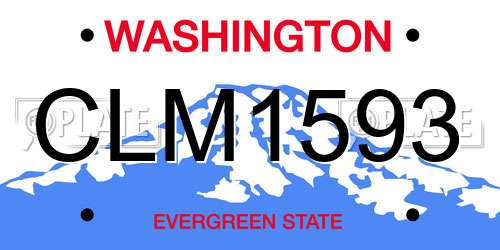 CLM1593 Washington License Plate