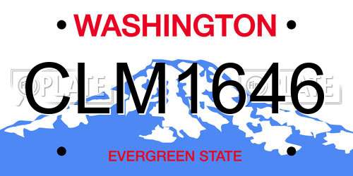 CLM1646 Washington License Plate