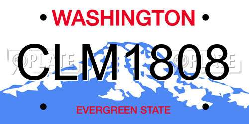 CLM1808 Washington License Plate