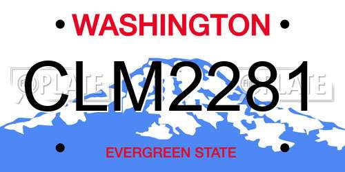 CLM2281 Washington License Plate