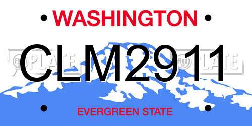 CLM2911 Washington License Plate