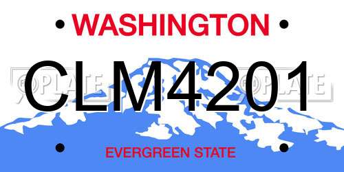 CLM4201 Washington License Plate