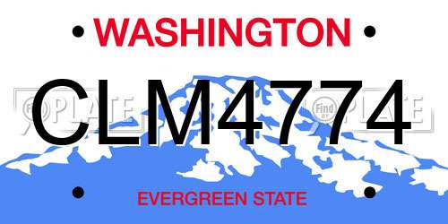 CLM4774 Washington License Plate