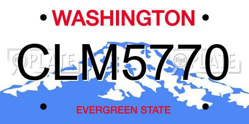 CLM5770 Washington License Plate