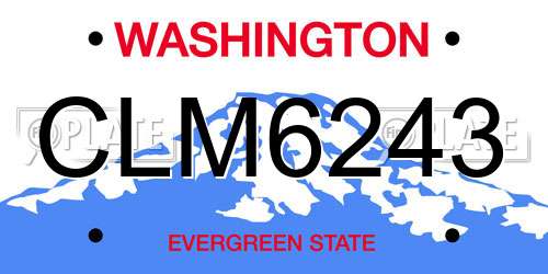 CLM6243 Washington License Plate