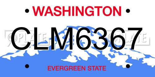 CLM6367 Washington License Plate