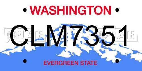 CLM7351 Washington License Plate